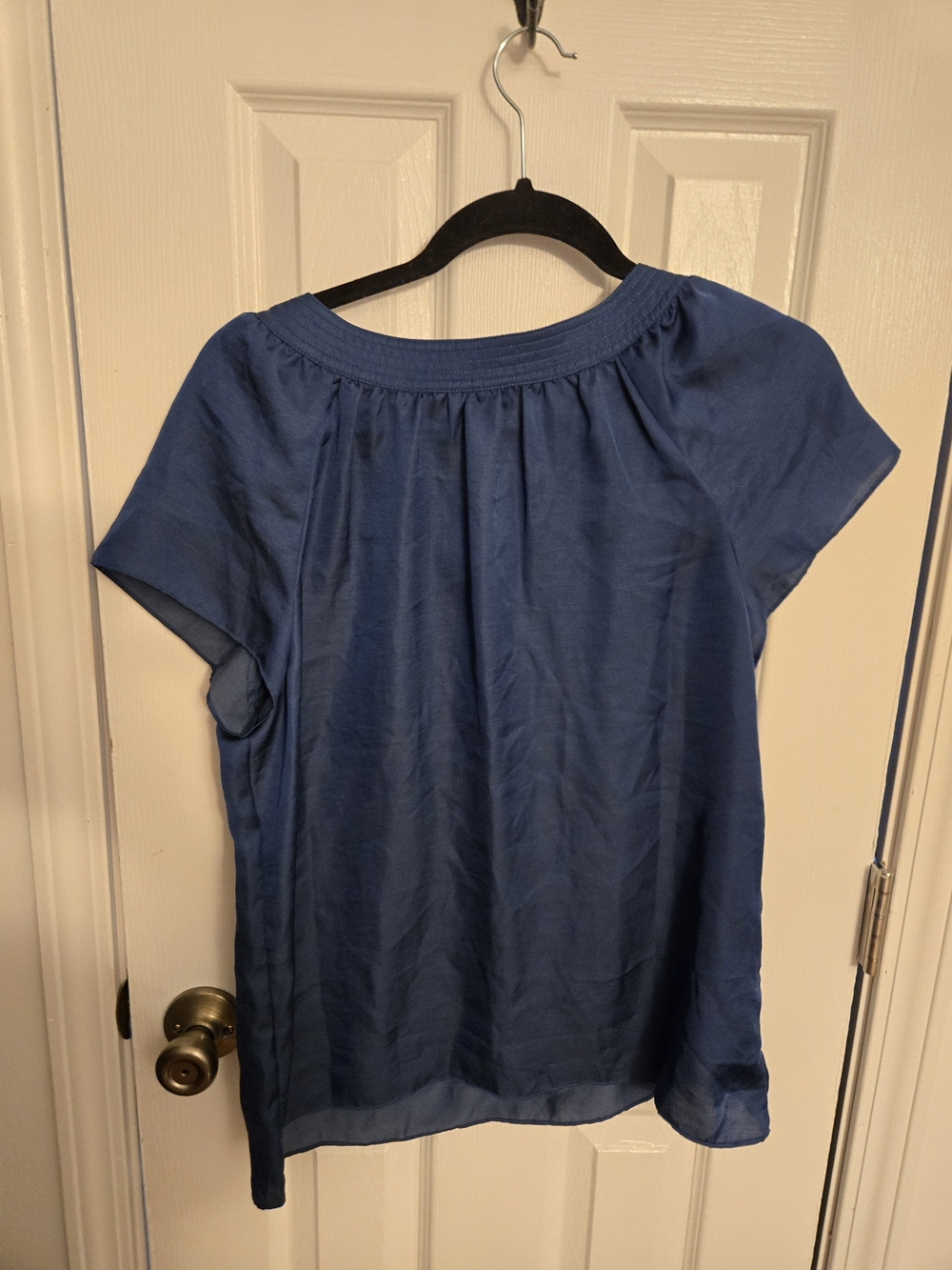 Talbots Indigo Scoop Neck Short Sleeve Top - Picture 2 of 3